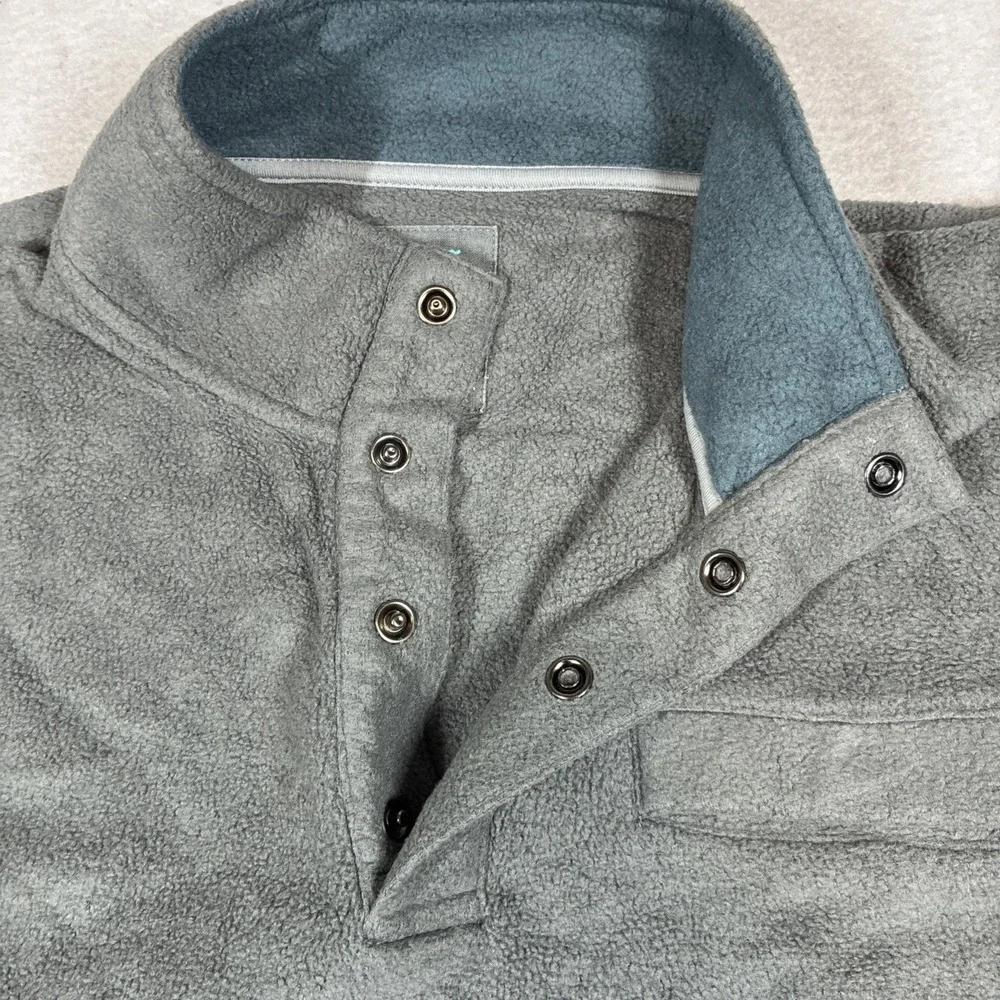 Free Fly Sweater Mens Gray 1/4 Snap Fleece Bamboo Large Casual Preppy Outdoors